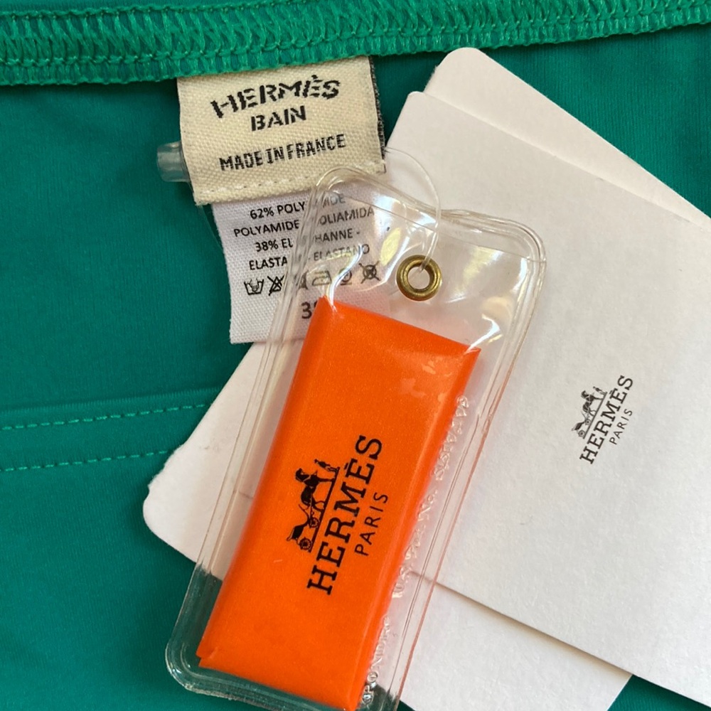 HERMES Emerald Green swim bottom : size 38 (size 6) - Picture 8 of 15